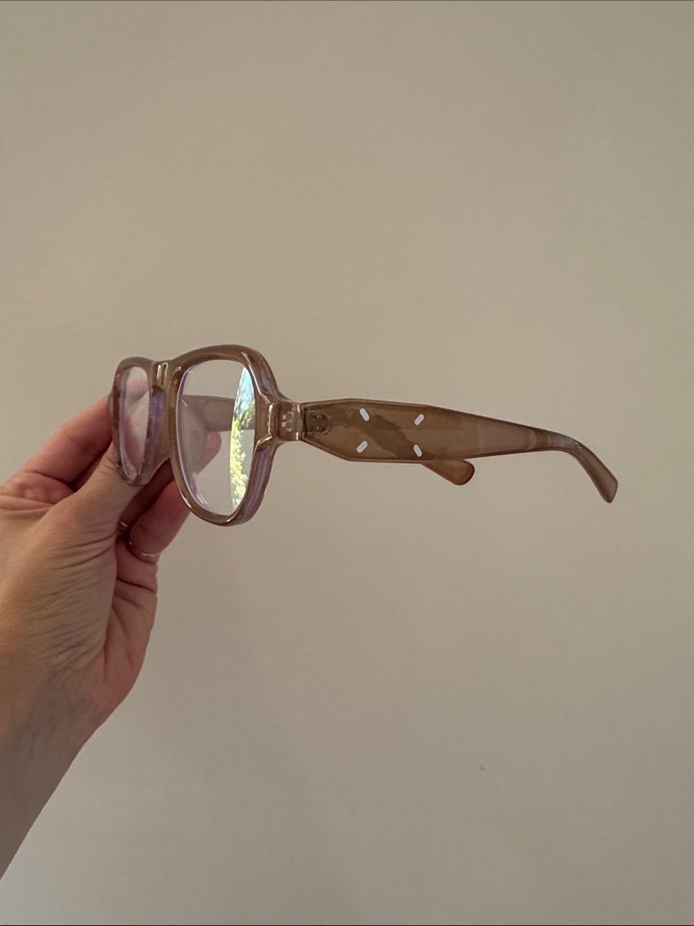 taupe light brown colored blue light glasses aviators